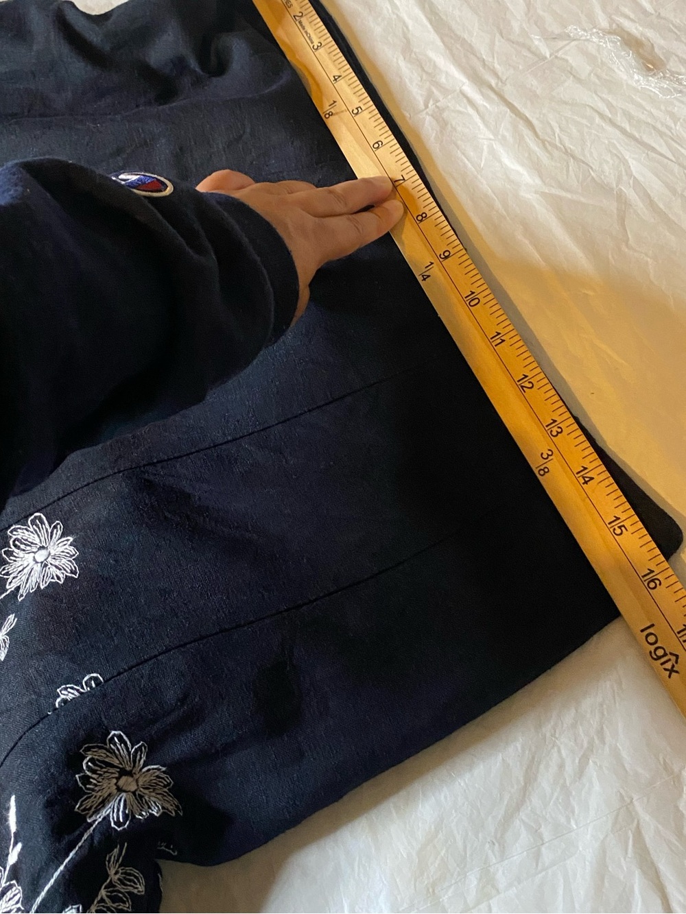Floral Flower Embroidered Black Midi Skirt Fairycore Botanical Garden Cottage 8 - Picture 8 of 10